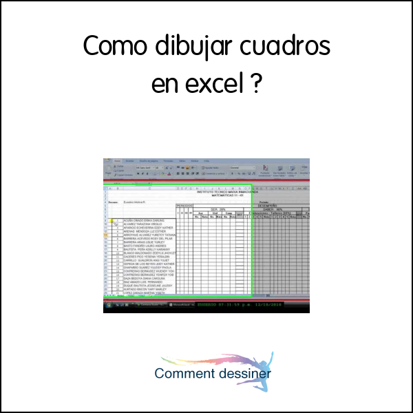 Como dibujar cuadros en excel